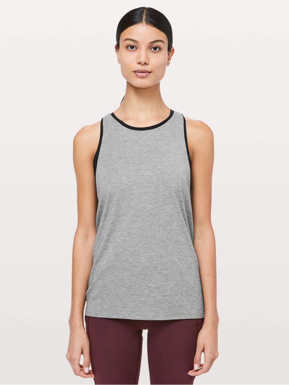 Lululemon Course Of Action Tank - Heathered Black Grey Athletic Top